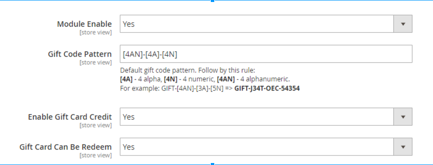 Mageplaza Gift Card Configuration