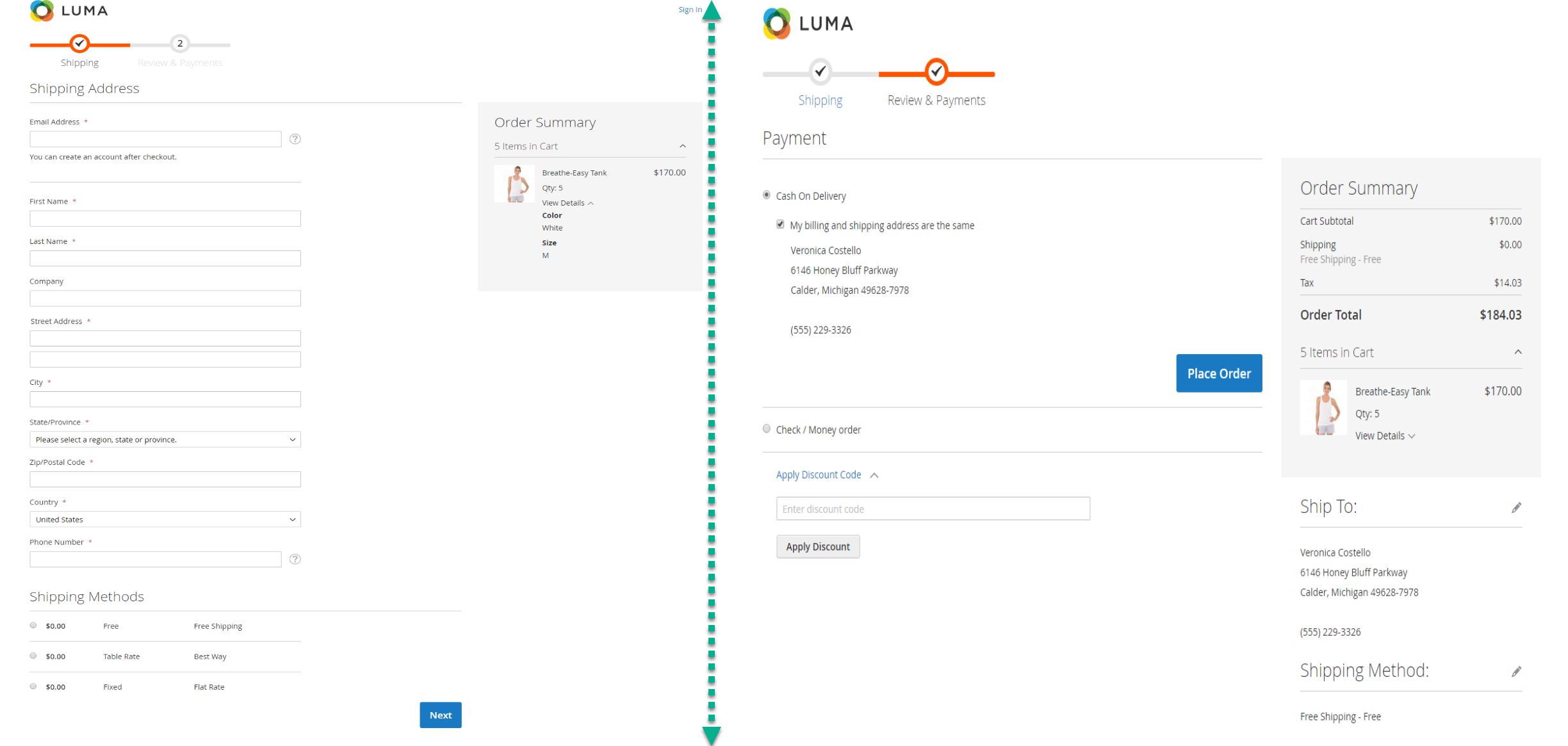 default checkout