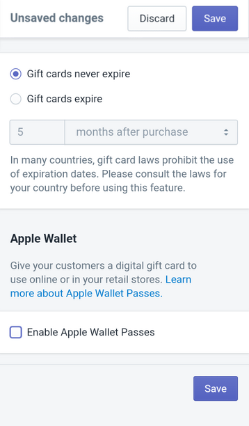disable Apple Wallet Passes
