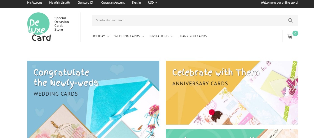 Deluxe Card theme Gift store magento theme