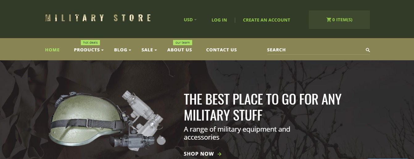 Military Store theme