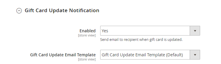 Email Notification for Gift Card