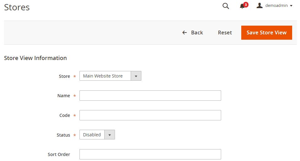 Magento 2 Demo New Store View