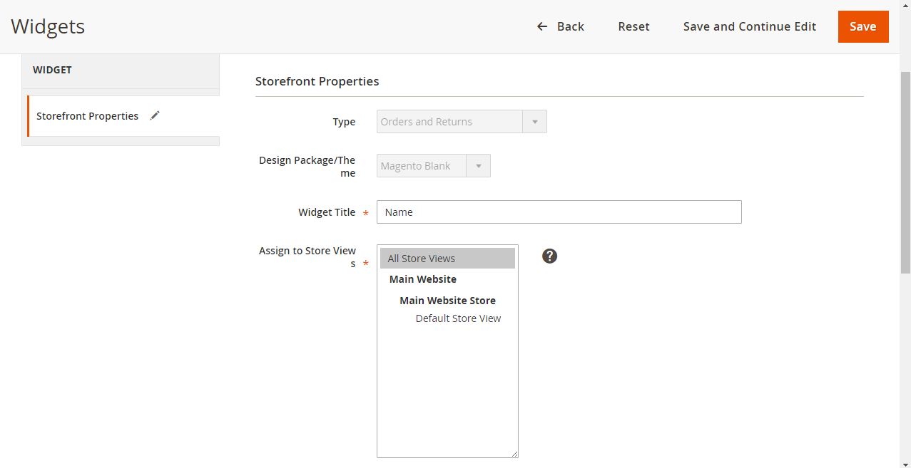 Storefront Properties