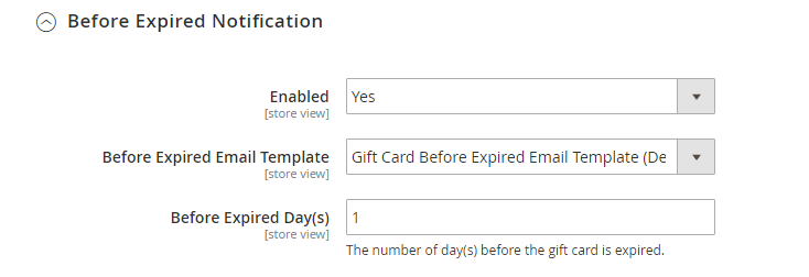 Email Notification for Gift Card