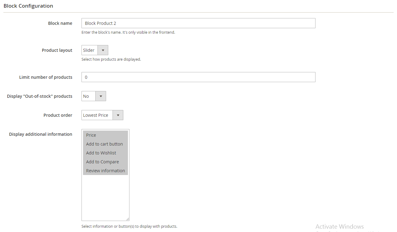 Configure Featured Products Rule