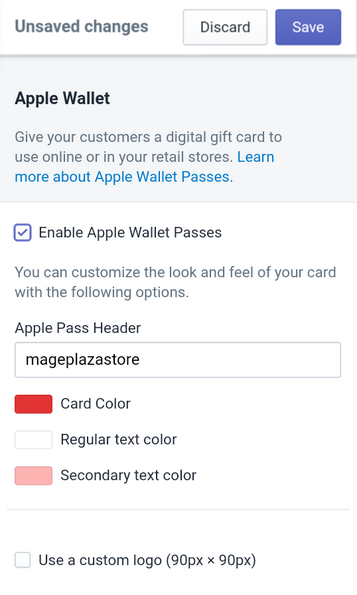 enable apple wallet passes