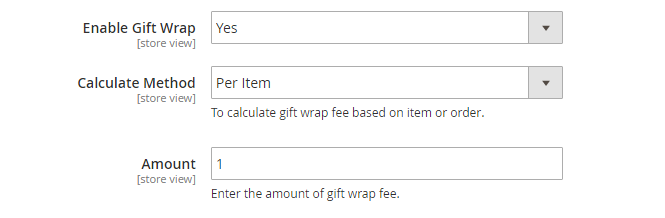 gift wrap per item