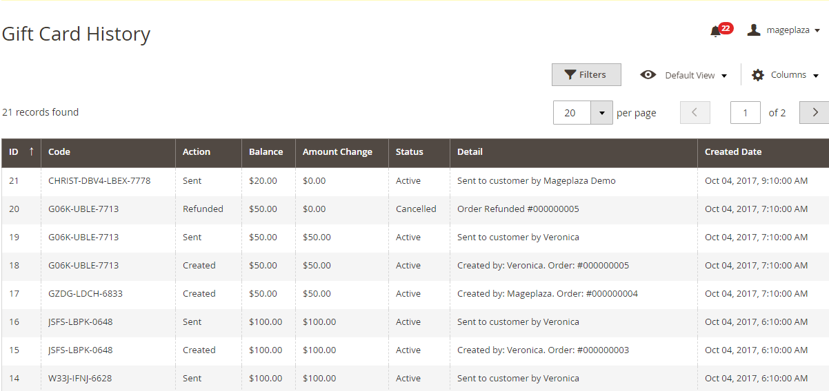 Gift Card History Checking