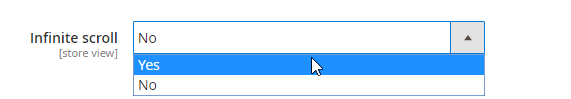 Infinite Product Scroll Configuration in Layered Navigation