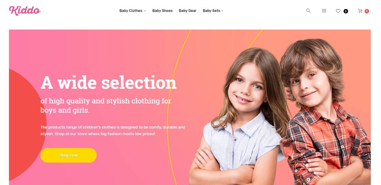 Kids Clothing Mobile theme