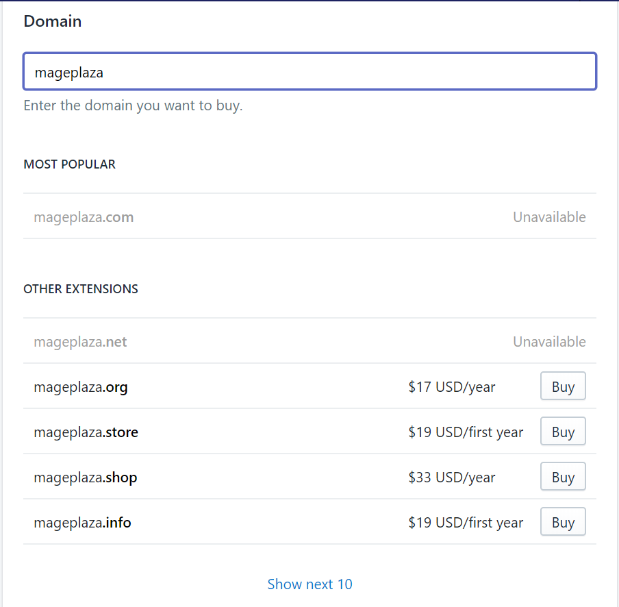 How to buy a domain from Shopify