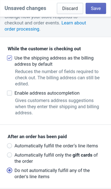 update automatic fulfillment settings on gift cards