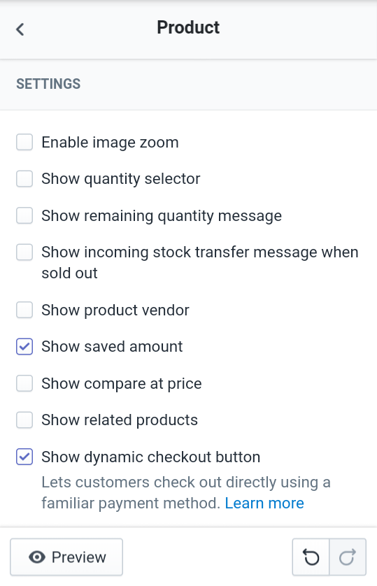 show dynamic checkout buttons