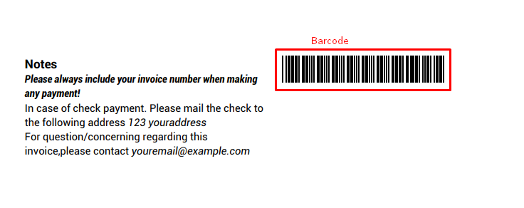 Barcode & QR Code Used in PDF Invoice