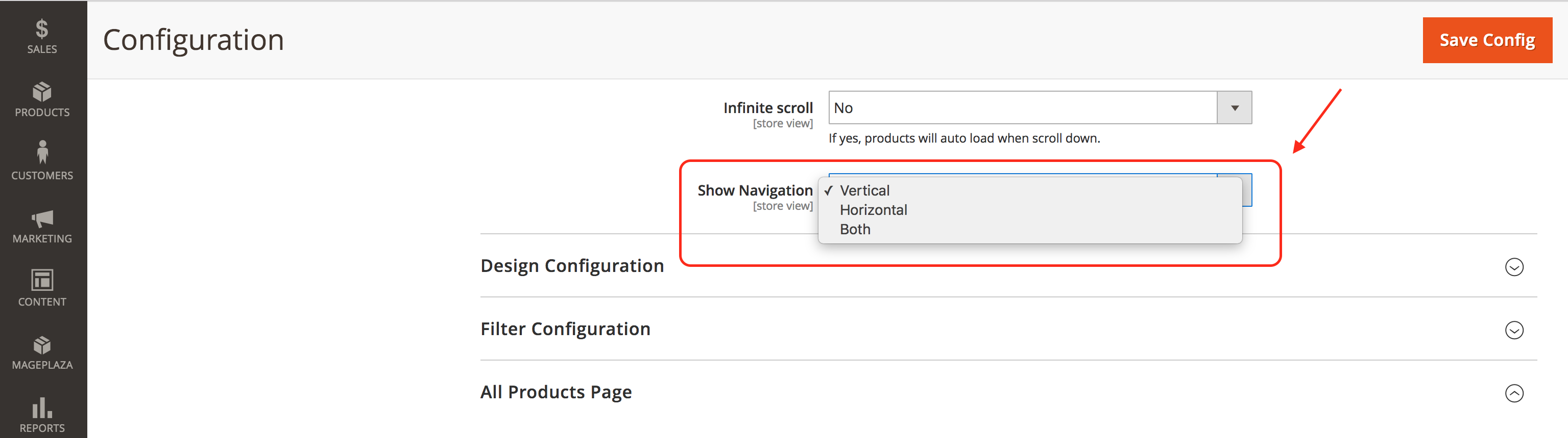 Magento 2 Configuration Horizontal Layered Navigation