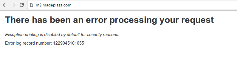 Exception printing is disabled by default for security reasons