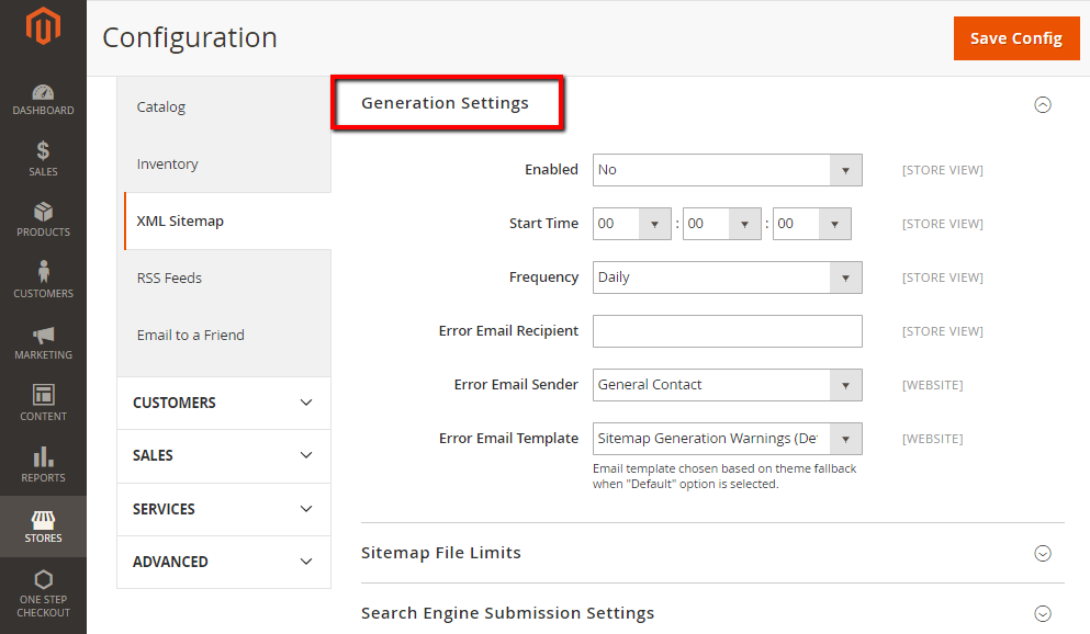 settings-xml-sitemap