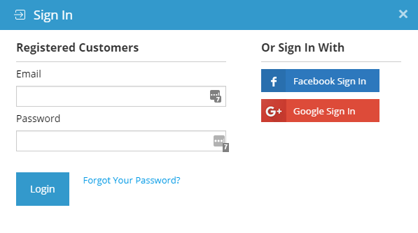 Login form to Download the Package