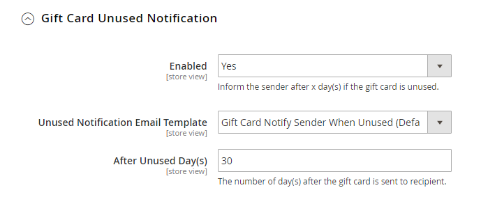 Email Notification for Gift Card