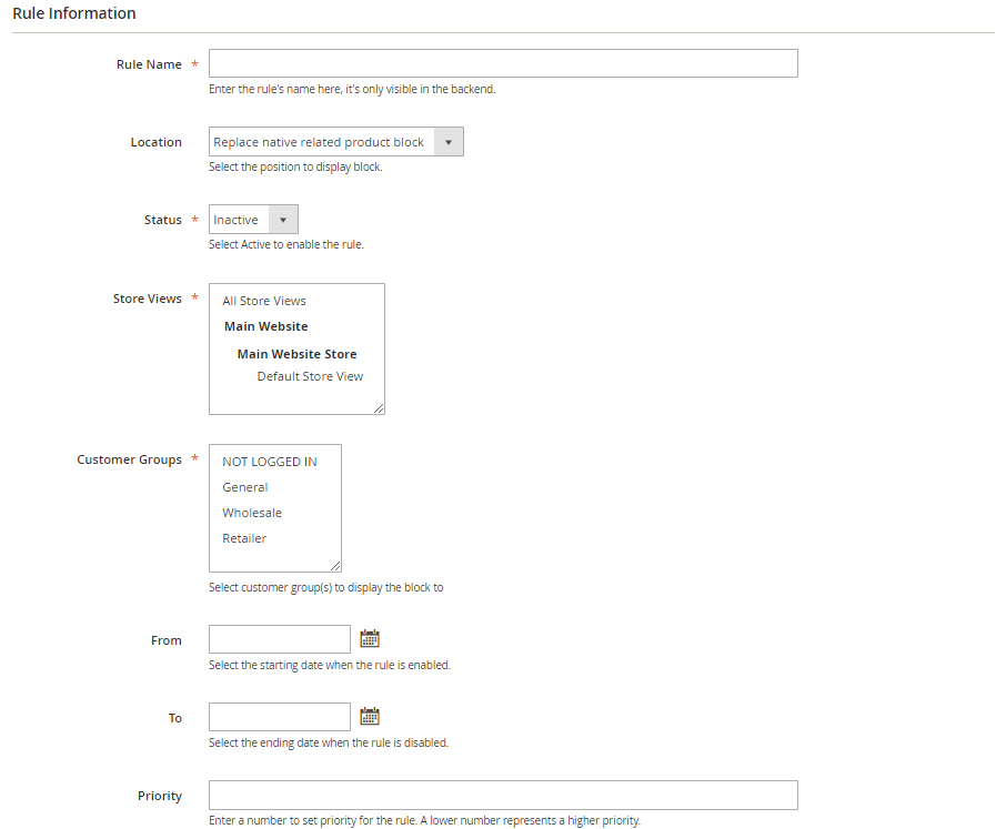 Step 2: Set Rule Information