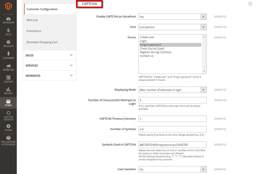 How to Enable Customer Login / Register Captcha