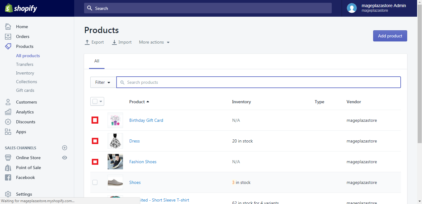 how export your products shopify