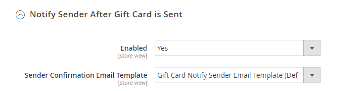 Email Notification for Gift Card
