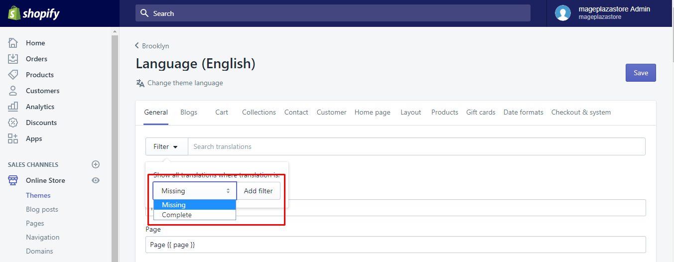 how to search a translation for missing or completed fields
