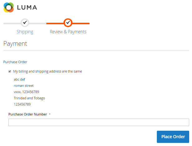 Purchase Order Payment Method