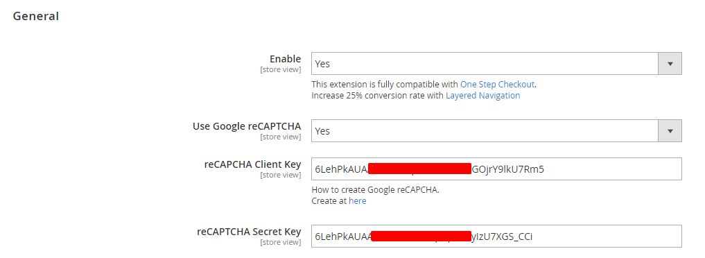 Copy and paste KEY in the configuration