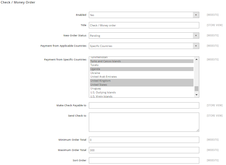 Check Money Order Payment Method