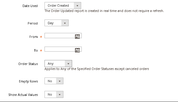 Manage Sales Reports in Magento 2: Set filter reports 2