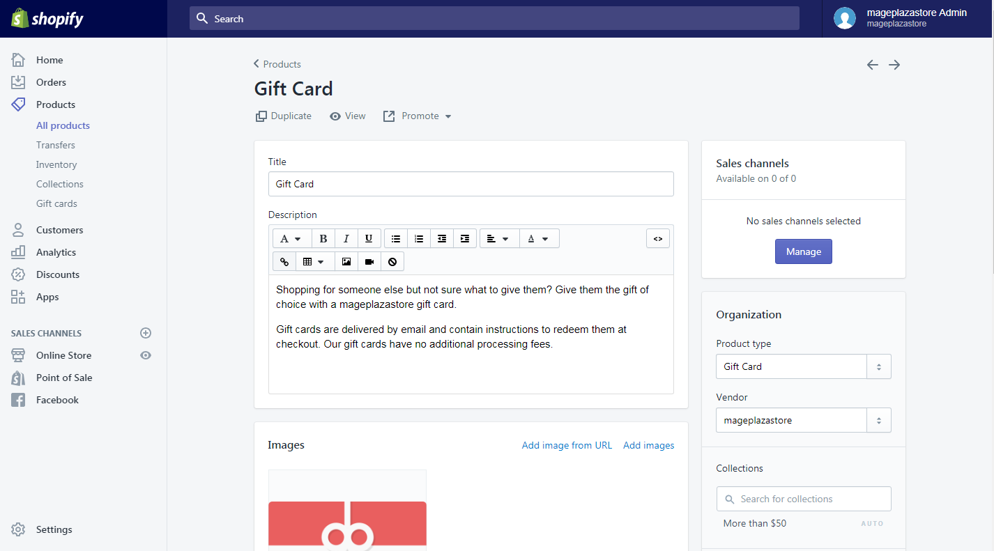How To Add Or Update A Gift Card Product On Shopify Avada Commerce
