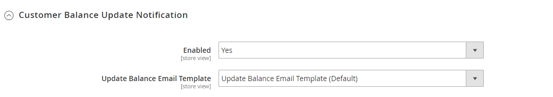 Gift Card Customer Balance Update Notification