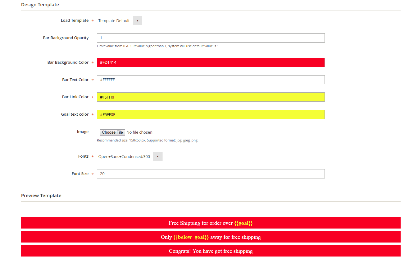 Magento 2 Flexible design Free Shipping Bar