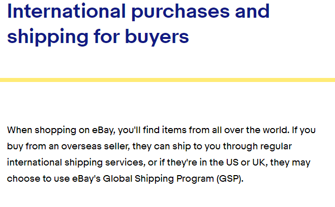 How Ebay deals with international shipping