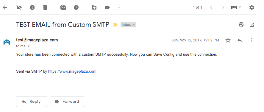 SMTP testing email